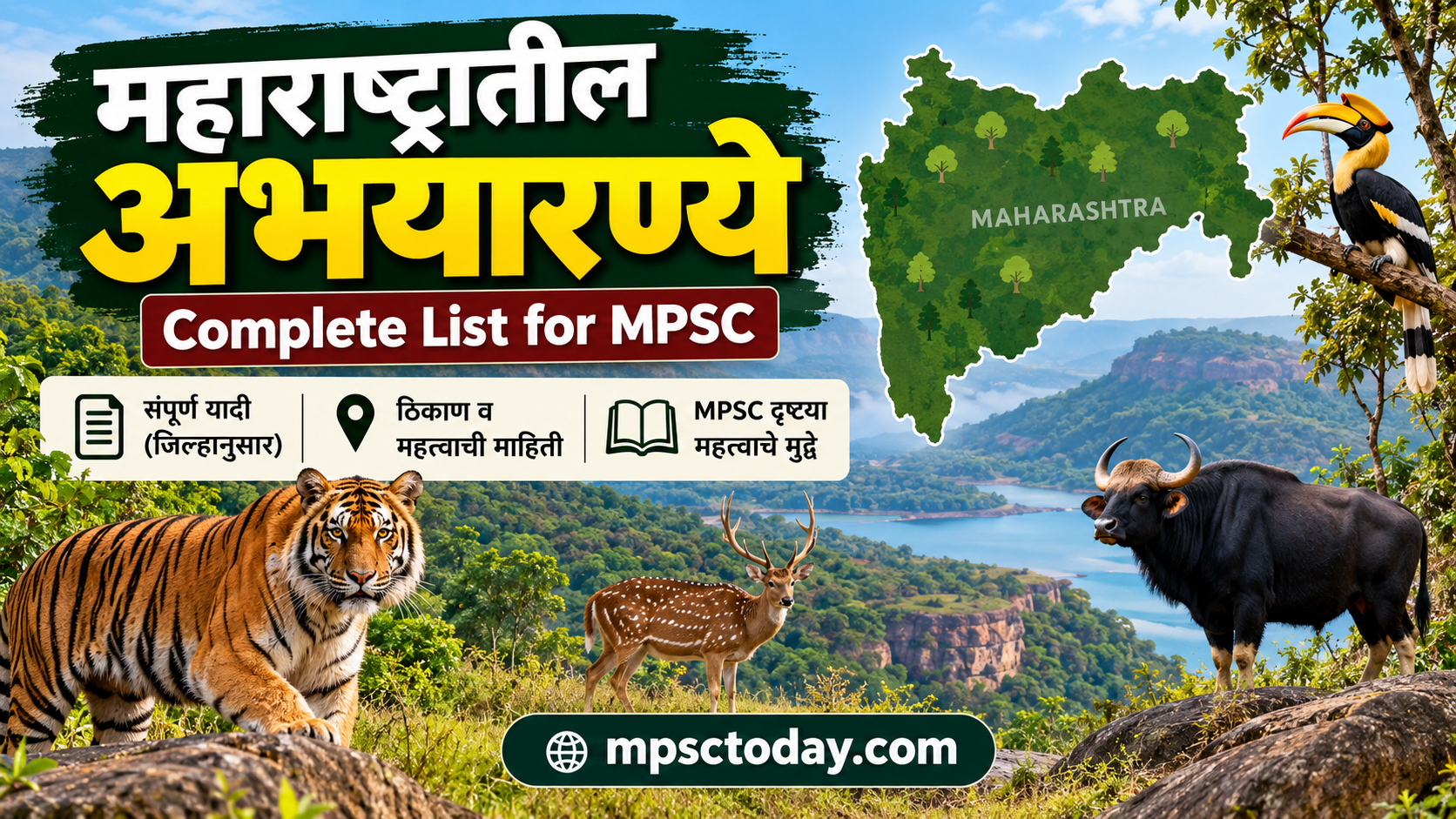 महाराष्ट्रातील अभयारण्ये (Maharashtra Wildlife Sanctuaries Complete List for MPSC)