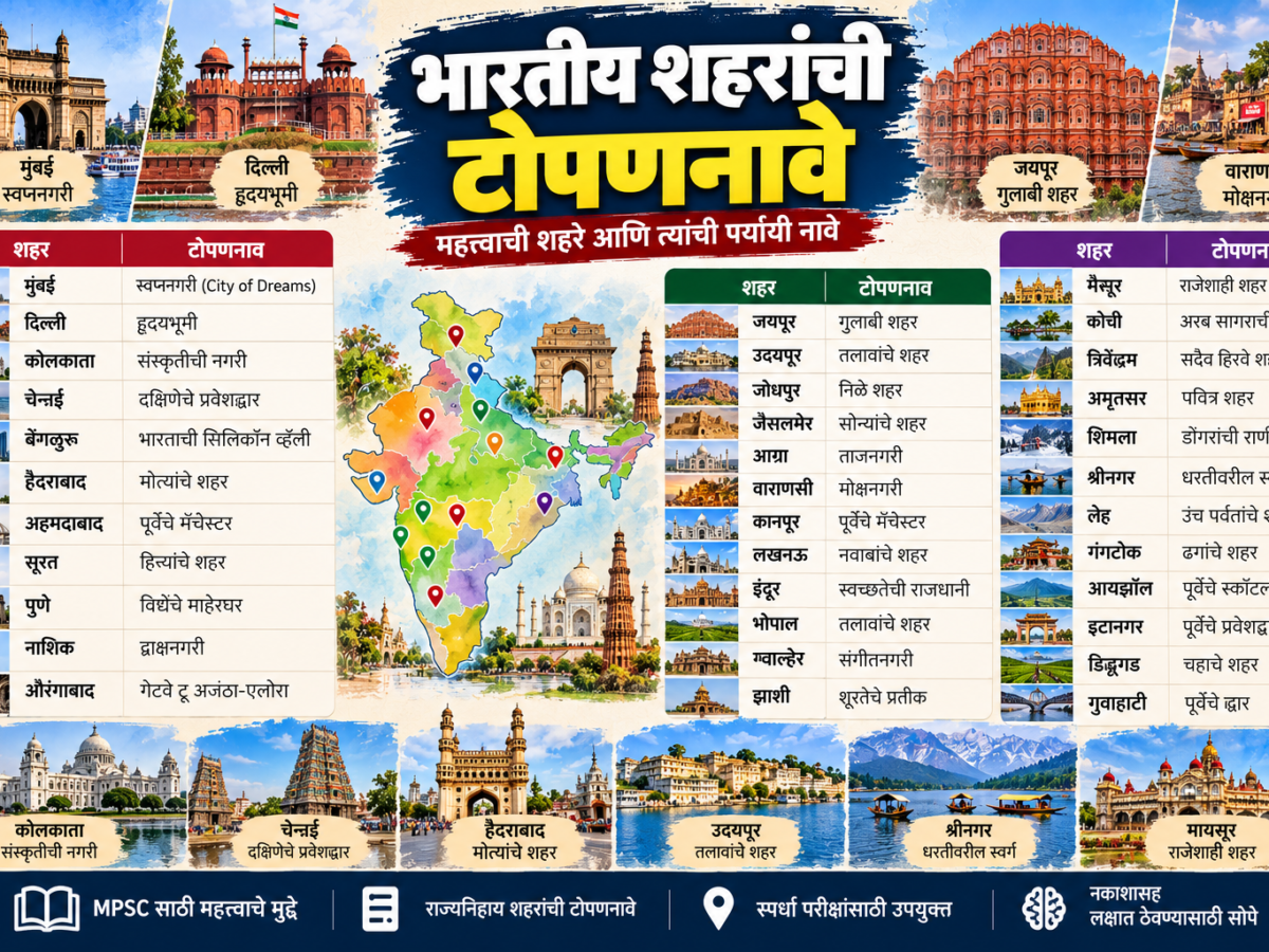 भारतीय शहरांची टोपणनावे