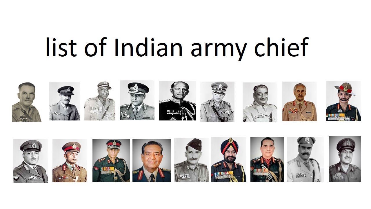 Indian Army Chiefs भारतीय सैन्याचे आतापर्यंतचे सर्व लष्करप्रमुख