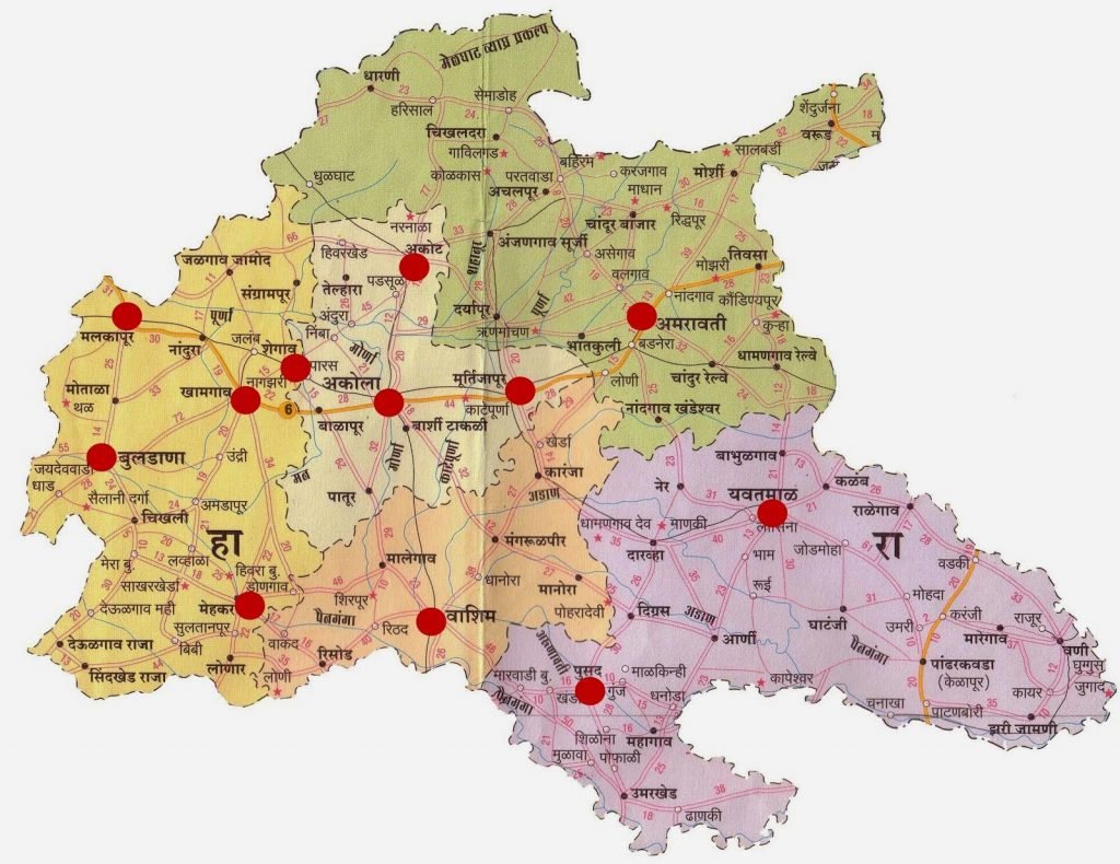 अमरावती विभाग Amravati Division Map