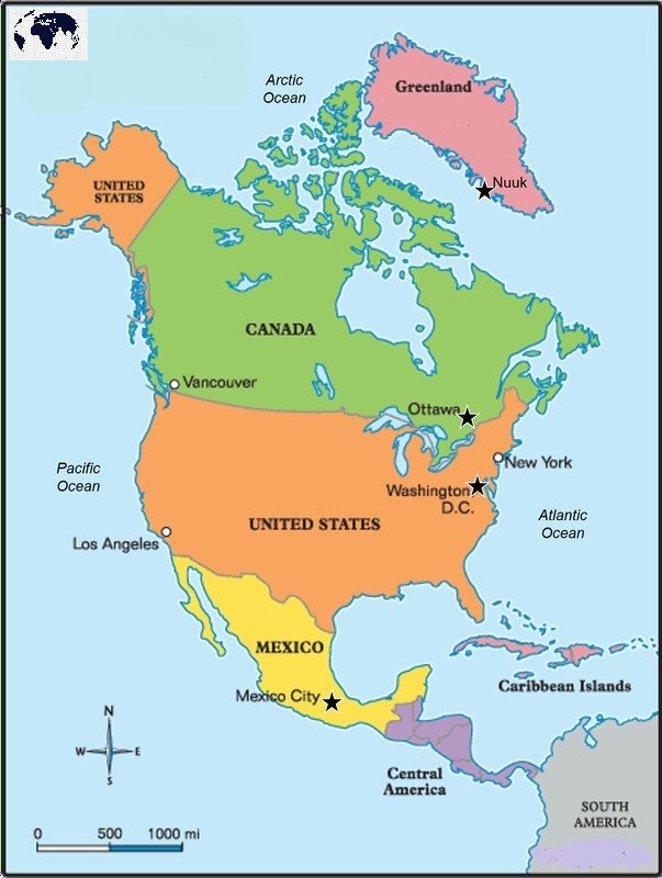 नॉर्थ अमेरिका (North America) खंड