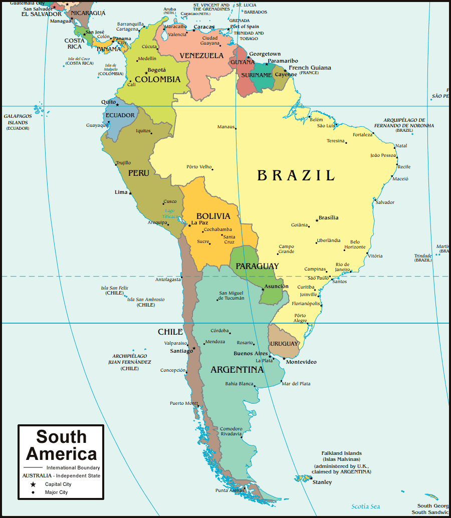साऊथ अमेरिका (South America) खंड