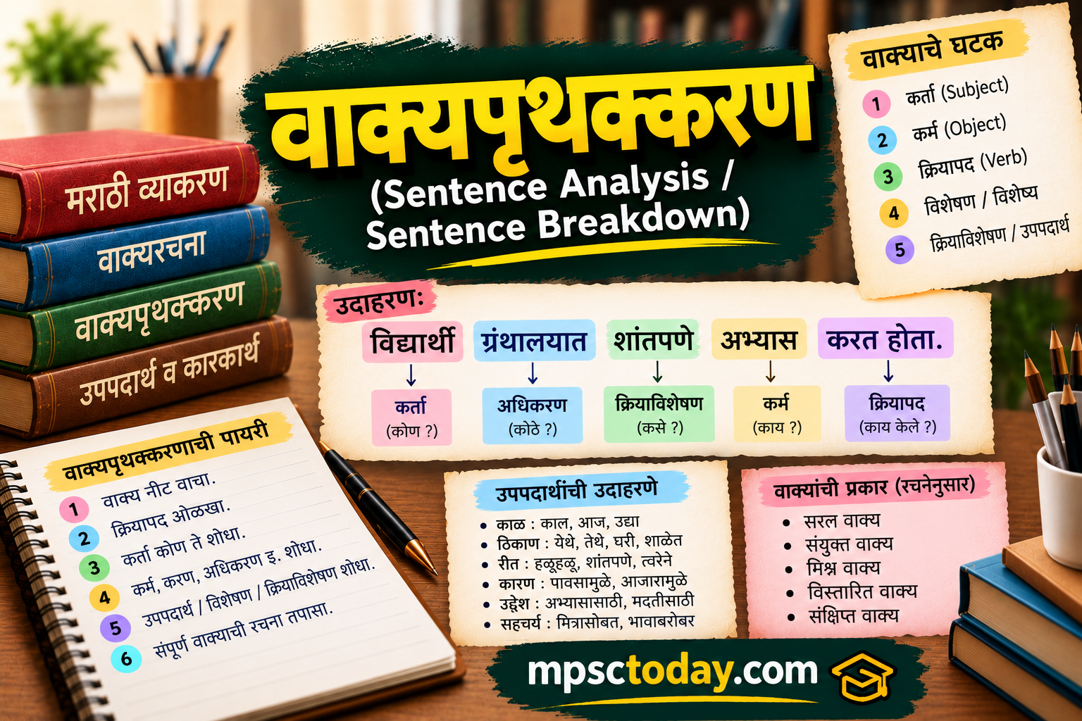 वाक्यपृथक्करण (Sentence Analysis / Sentence Breakdown) – MPSC विशेष संपूर्ण अभ्यासक्रम