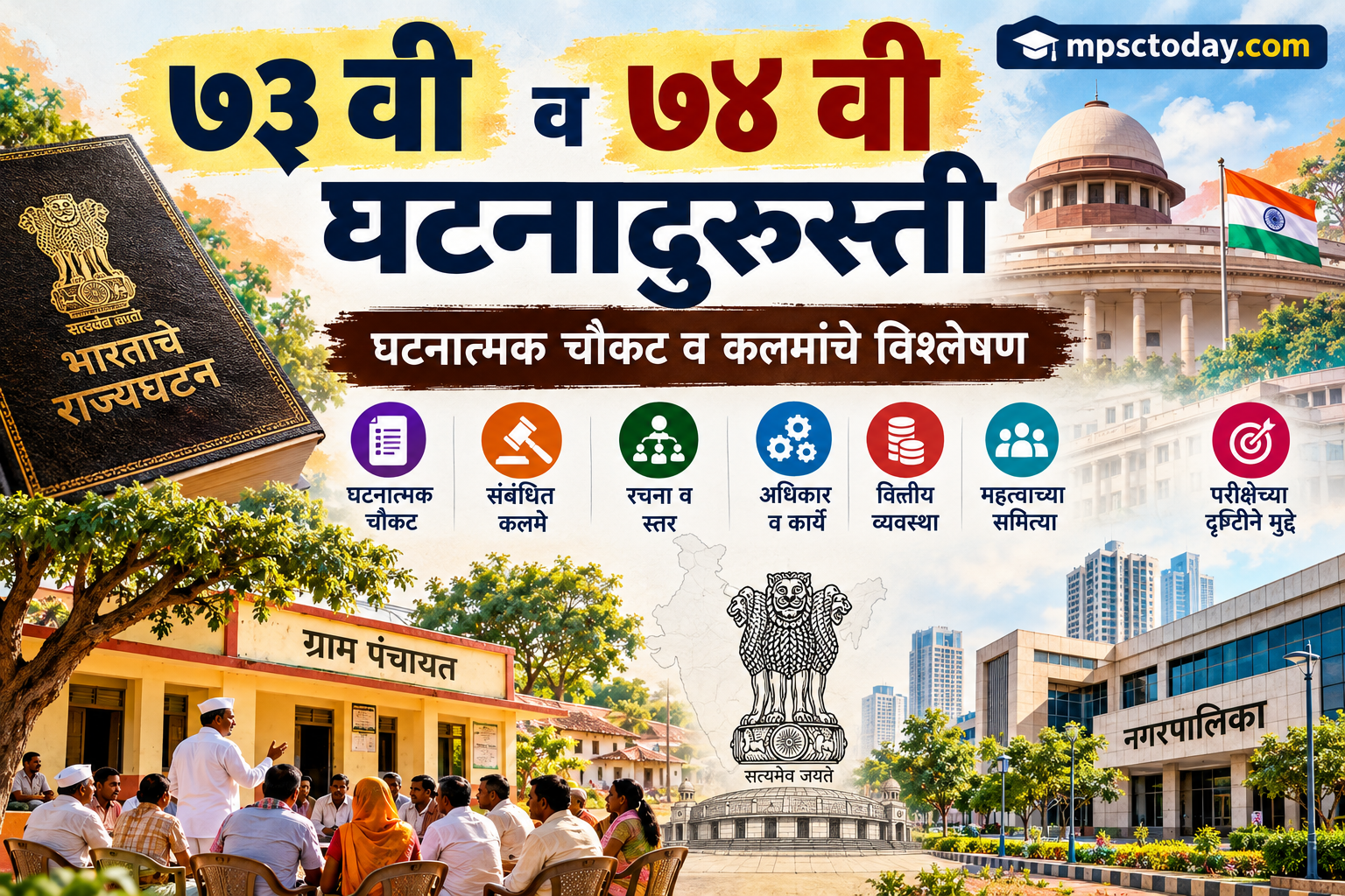 ७३ वी व ७४ वी घटनादुरुस्ती: घटनात्मक चौकट व कलमांचे विश्लेषण