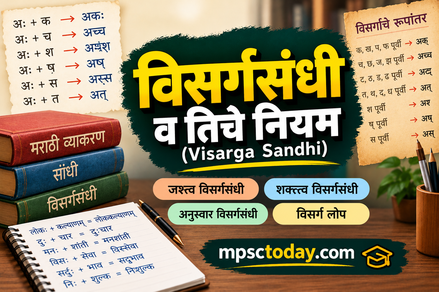 विसर्गसंधी व तिचे नियम (Visarga Sandhi) – MPSC विशेष संपूर्ण अभ्यासक्रम