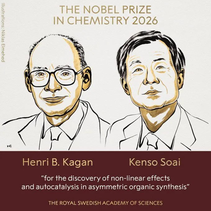 Nobel Prize in Chemistry 2026 : Henri Kagan आणि Kenso Soai यांना नोबेल