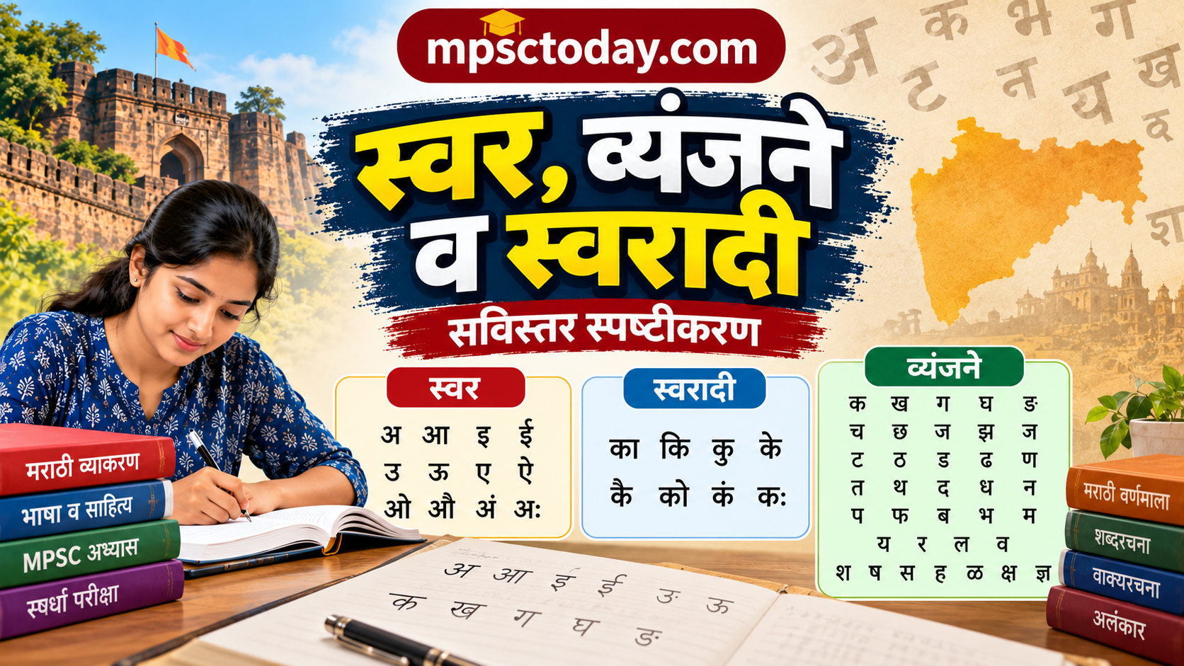 स्वर, व्यंजने व स्वरादी (Swar, Swaradi & Vyanjan) – सविस्तर स्पष्टीकरण