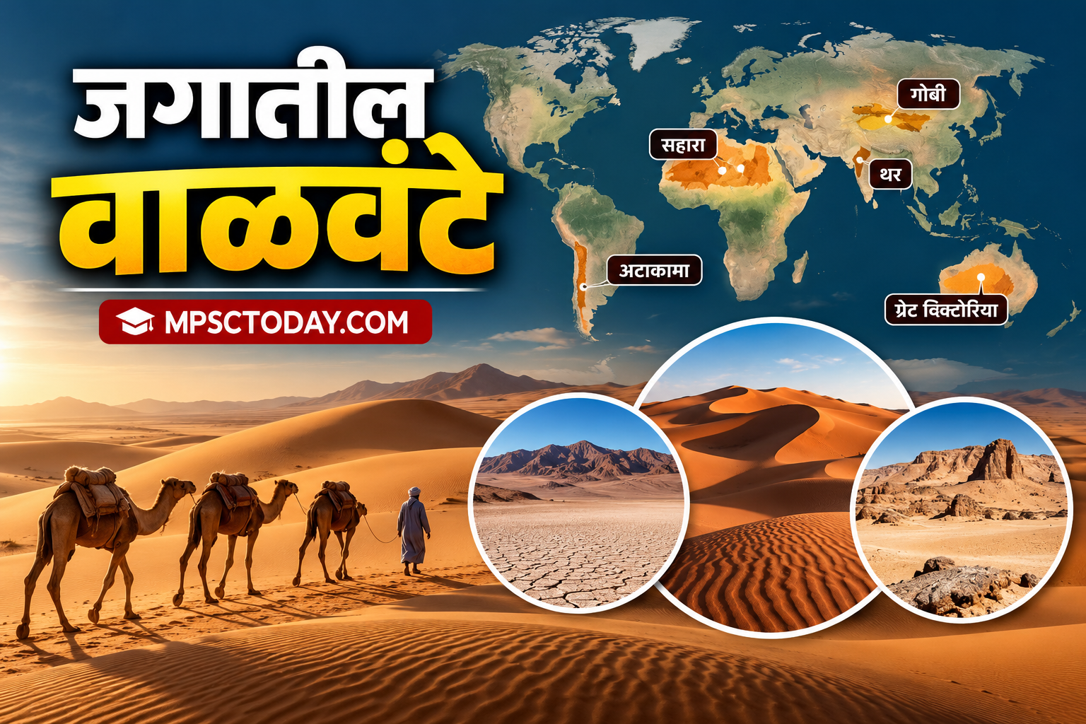 जगातील प्रमुख वाळवंटे व त्यांचे स्थान | MPSC भूगोल