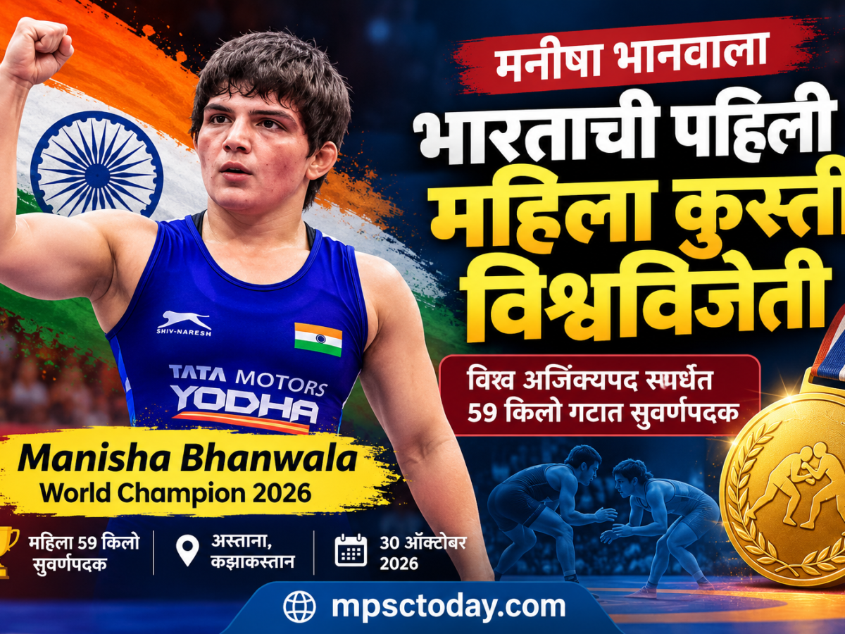 मनीषा भानवालाने रचला इतिहास; कुस्ती विश्व अजिंक्यपद स्पर्धेत सुवर्ण जिंकणारी पहिली भारतीय महिला