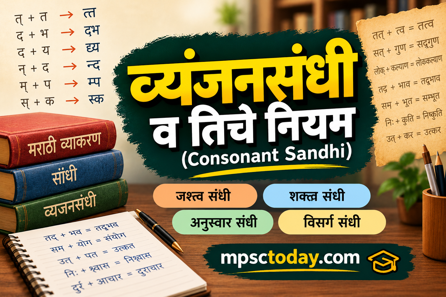 व्यंजनसंधी व तिचे नियम (Consonant Sandhi) – MPSC विशेष संपूर्ण अभ्यासक्रम
