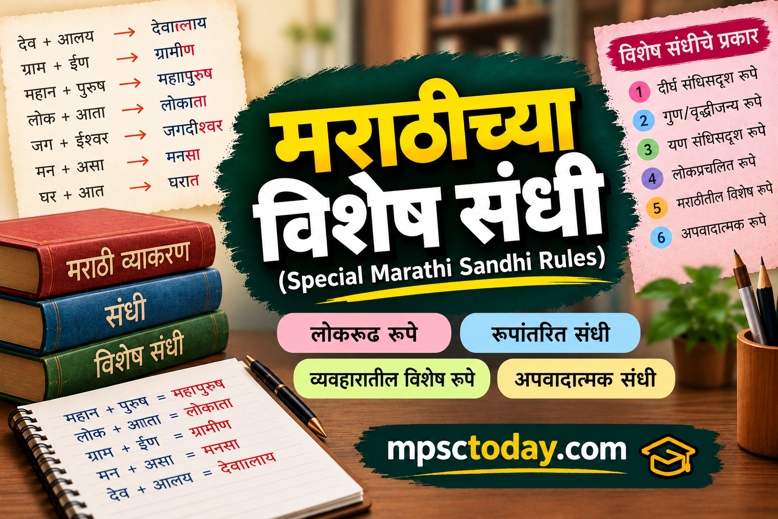 मराठीच्या विशेष संधी (Special Marathi Sandhi Rules) – MPSC विशेष संपूर्ण अभ्यासक्रम
