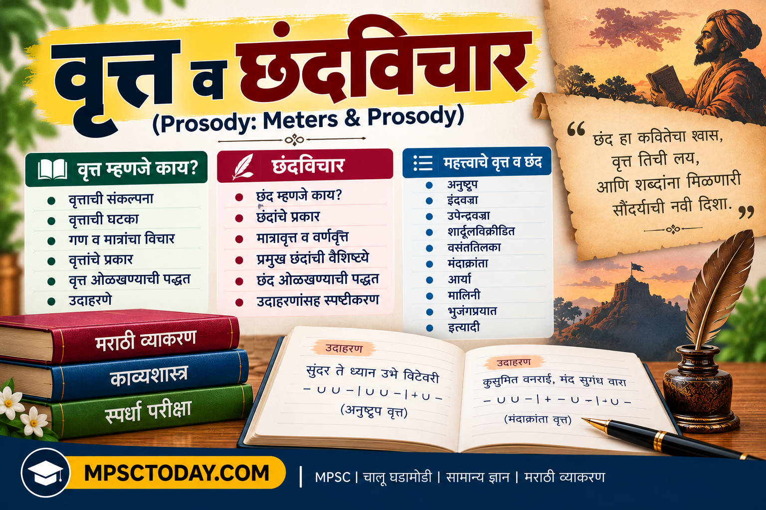 वृत्त व छंदविचार (Prosody: Meters & Prosody) – MPSC विशेष संपूर्ण अभ्यासक्रम