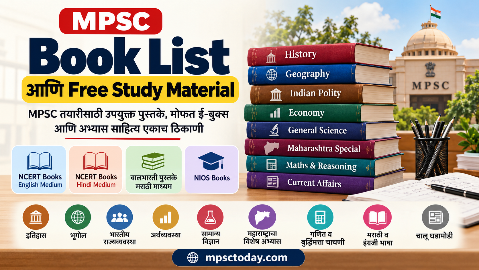 MPSC Book List आणि Free Study Material – मोफत पुस्तके व अभ्यास साहित्य