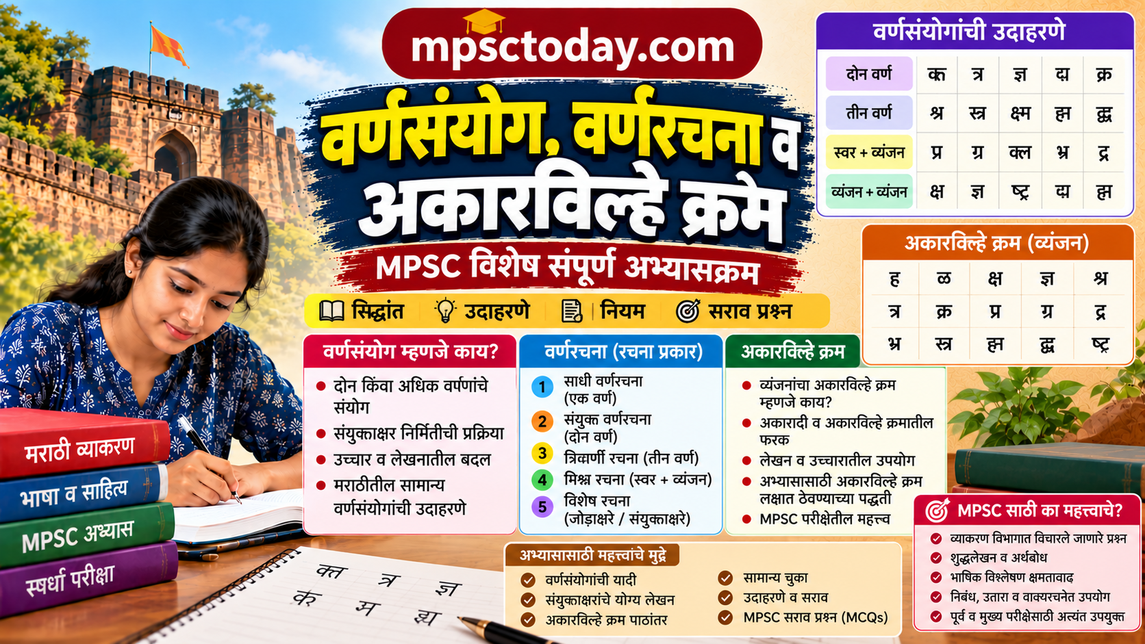 वर्णसंयोग, वर्णरचना व अकारविल्हे क्रम – MPSC विशेष संपूर्ण अभ्यासक्रम